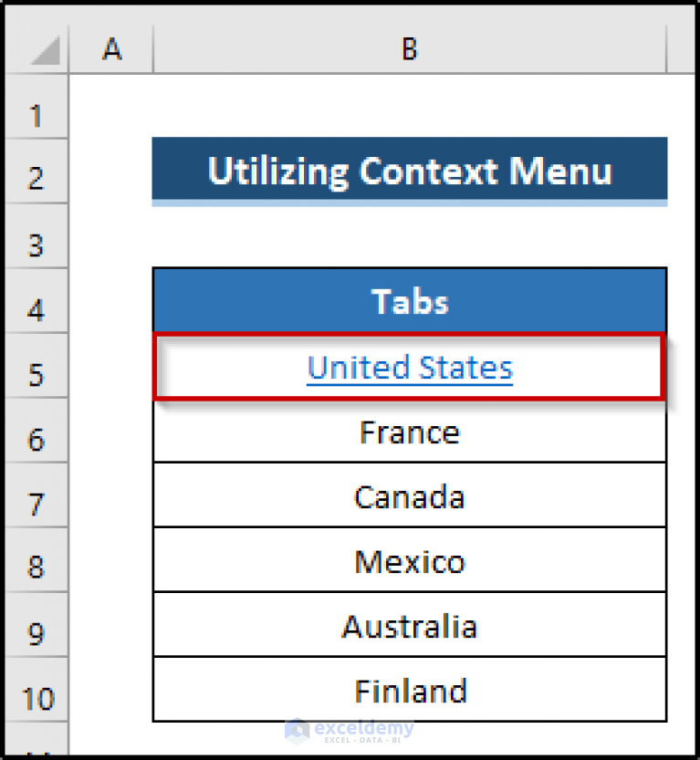 How to Create Table of Contents for Tabs in Excel (6 Methods)
