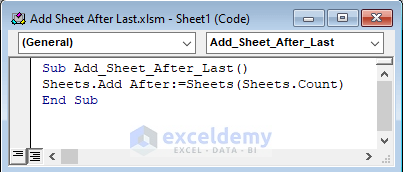 excel vba add sheet after last