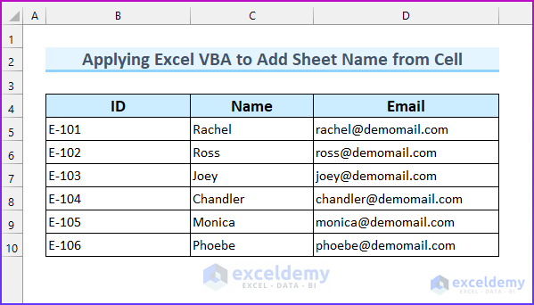 Excel VBA Add Sheet with Name from Cell 1