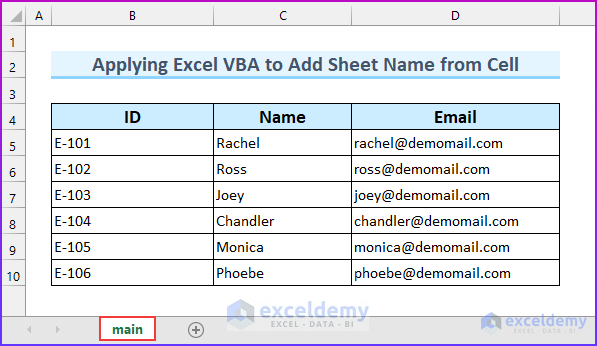 Excel VBA Add Sheet with Name from Cell 2