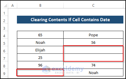 Remove Contents If Cell Contains Date Using Excel VBA