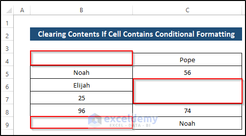 Remove Contents If Cell Contains Conditional Formatting Utilizing Excel VBA