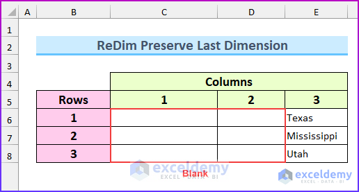 Excel VBA ReDim Preserve 2D Array 7