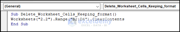 VBA Code of Clearing Contents of Specific Worksheet