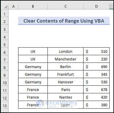 Using Contents of Range Using VBA