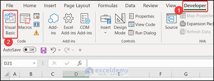 Opening Visual Basic Editor Tab