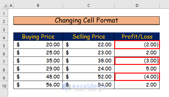Easy Ways to Add Brackets to Negative Numbers in Excel