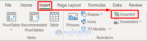 Add Bullets in Excel Cell with SmartArt
