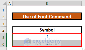 Change Font Style to Add Up and Down Arrows in Excel