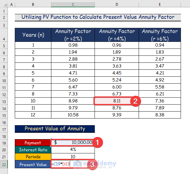 Easy Ways to Calculate Annuity Factor in Excel