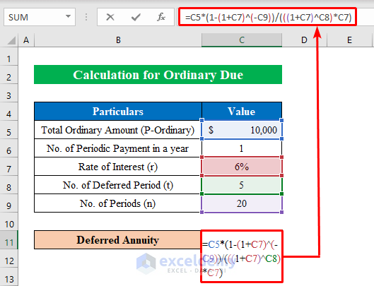 Calculate Deferred Annuity If Payment Is Ordinary Due