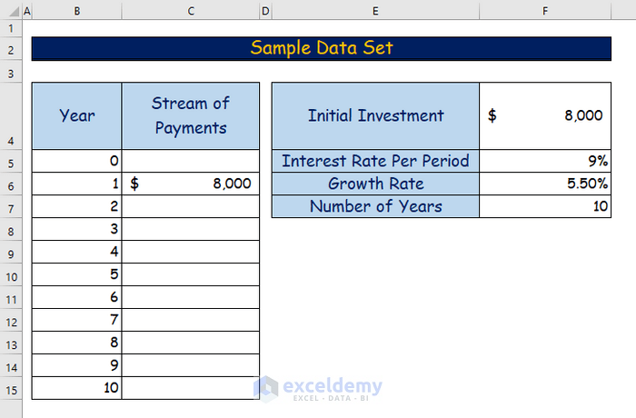 Handy Ways to Calculate Growing Annuity in Excel