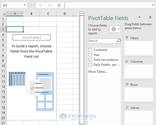 Pivot Table in New Sheet