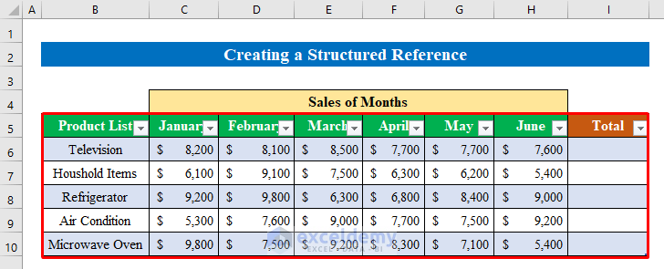 Create a Structured Reference