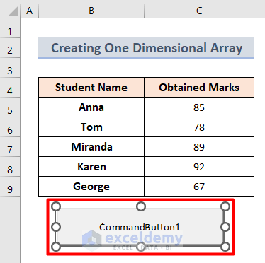 Create One Dimensional Array with VBA in Excel