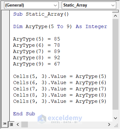 How to Create an Array in Excel VBA (4 Ideal Methods)
