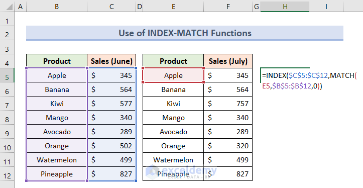Reconciliation with INDEX-MATCH Functions