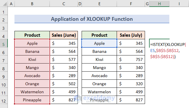 Reconcile Datasets with XLOOKUP Function