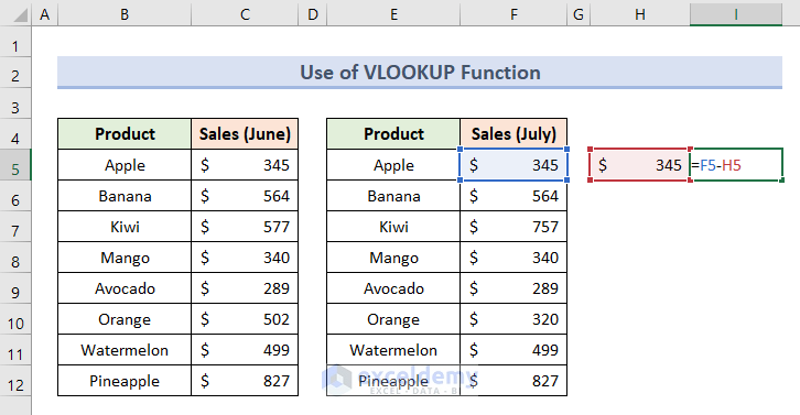 Use VLOOKUP Function to Do Reconciliation in Excel