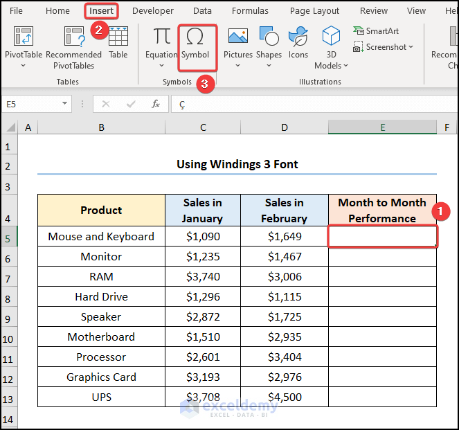 How to Draw Arrows in Excel Using Wingdings 3 Font