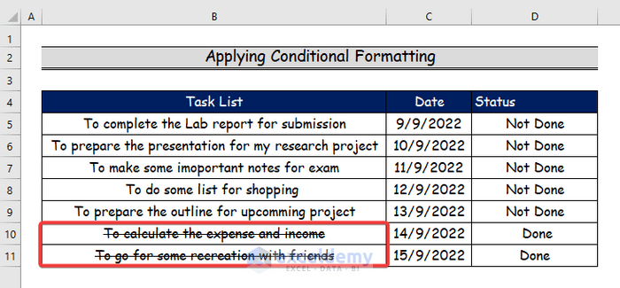 Easy Approaches to Draw a Line Through Text in Excel