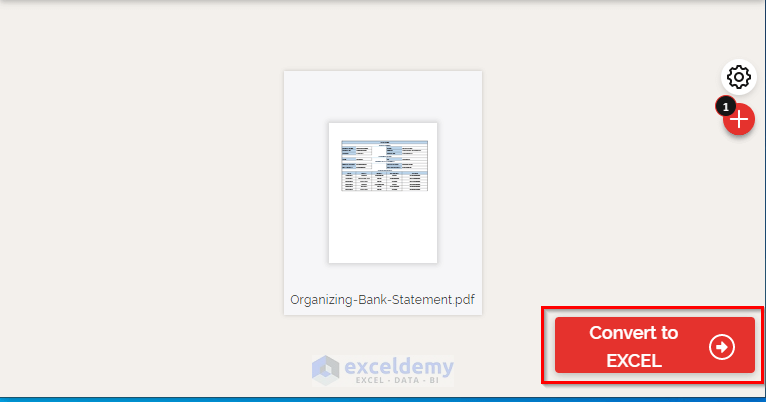 Convert PDF File to Excel to edit bank statement in excel