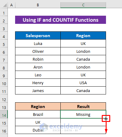 Using IF and COUNTIF Functions to Filter Missing Data