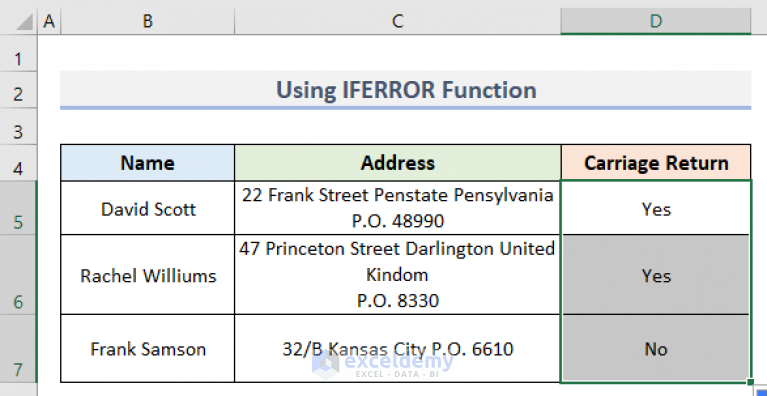 How to find carriage return in excel 2 easy methods 