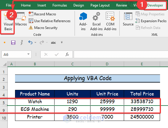 Applying VBA Code to Find Missing Rows in Excel
