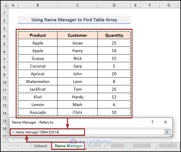 How to Find Table Array in Excel