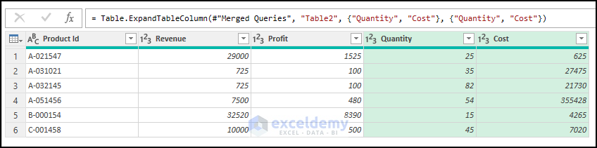 combine command to merge tables