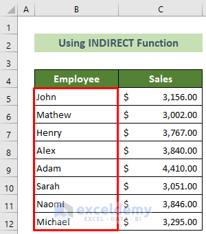 Mirrored Data in Excel