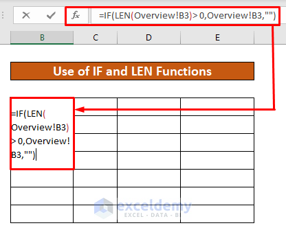 Merge IF and LEN Functions to Mirror Table in Excel