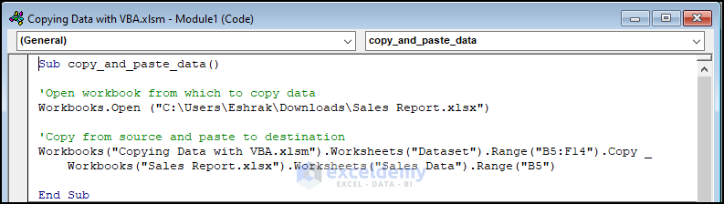 How to Open Another Workbook and Copy Data with Excel VBA Using Simple Copy Paste