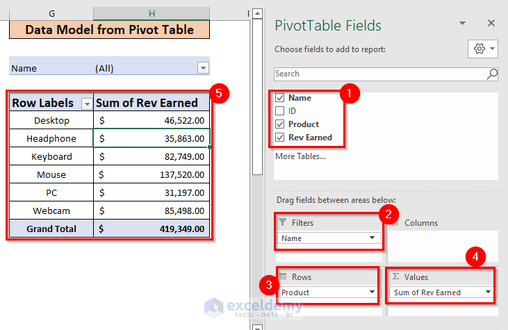 remove data model from pivot table in excel