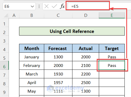 Using Cell Reference Only
