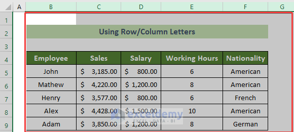 Selected Multiple Columns