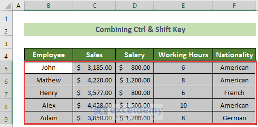 Selected Large Data in Excel Without Dragging
