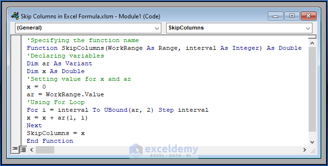 How to Skip Columns in Excel Formula (3 Easy Ways) - ExcelDemy