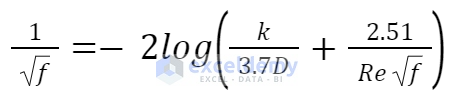 How to Solve Colebrook Equation in Excel
