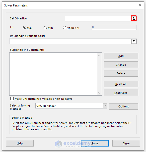 Applying Excel Solver Add-in to Solve System of Equations