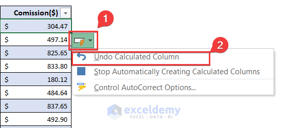 How to Stop Autofill Formula in Excel Table