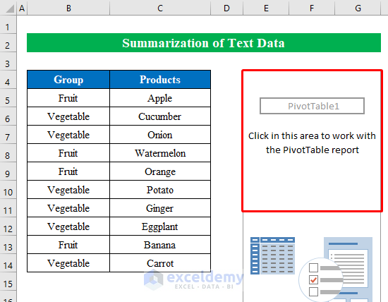 Summarize Text Data in Excel