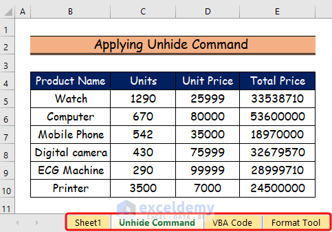 Handy Ways to Unhide Multiple Sheets in Excel