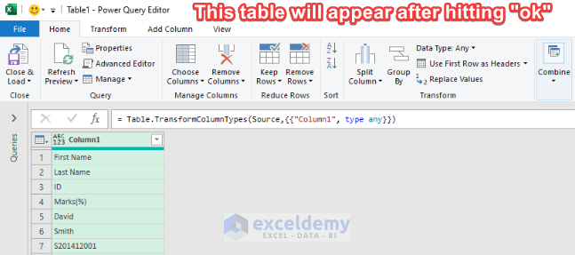 Use Power Query in Excel to Create a Table with Multiple Columns
