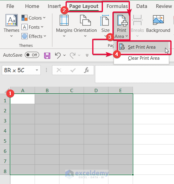 2 Handy Approaches to Print Empty Gridlines in Excel