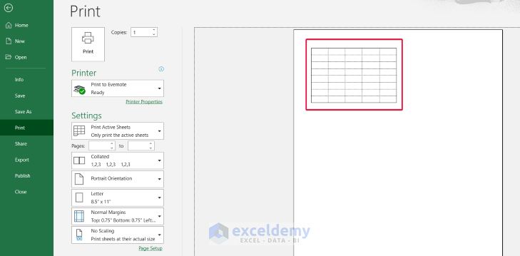 2 Handy Approaches to Print Empty Gridlines in Excel