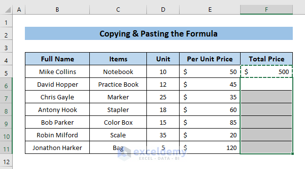 Make a Pattern Repeat in Excel