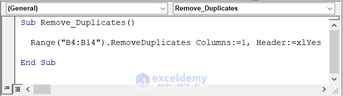 Merge Two Columns and Remove Duplicates with Excel VBA