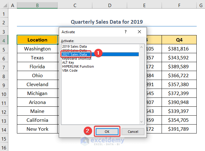 Navigate to Worksheets Using Excel Status Bar 